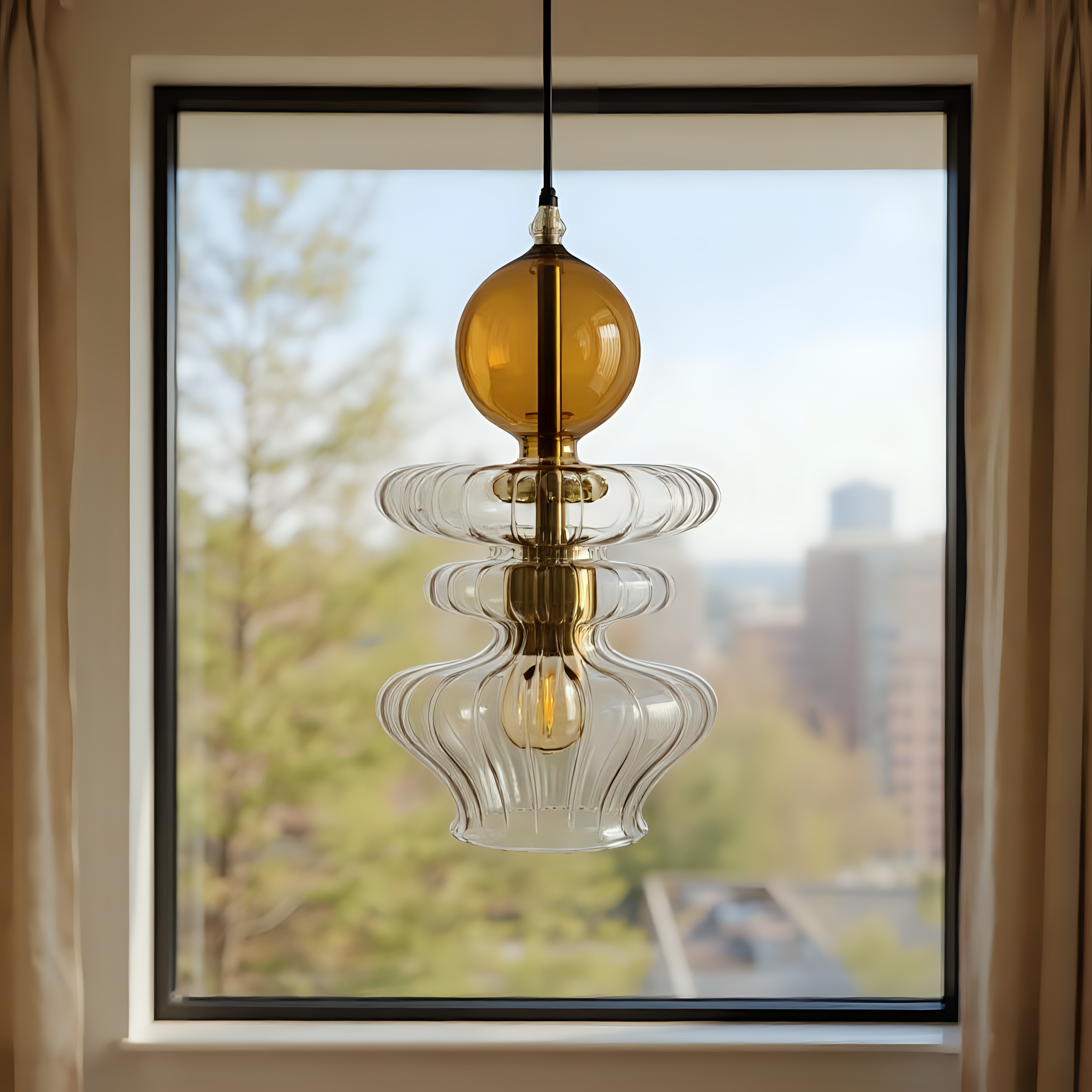 Custom Hand Blown Glass Pendant Light